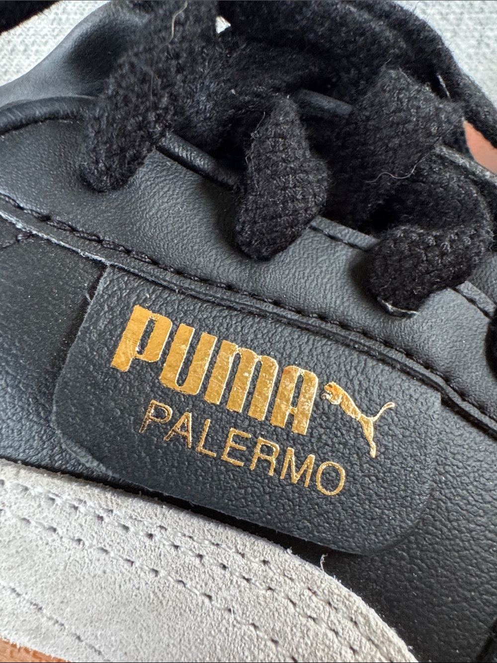 Puma Men's Black & White Suede Sneakers with Gum Sole - Picture 10 of 11